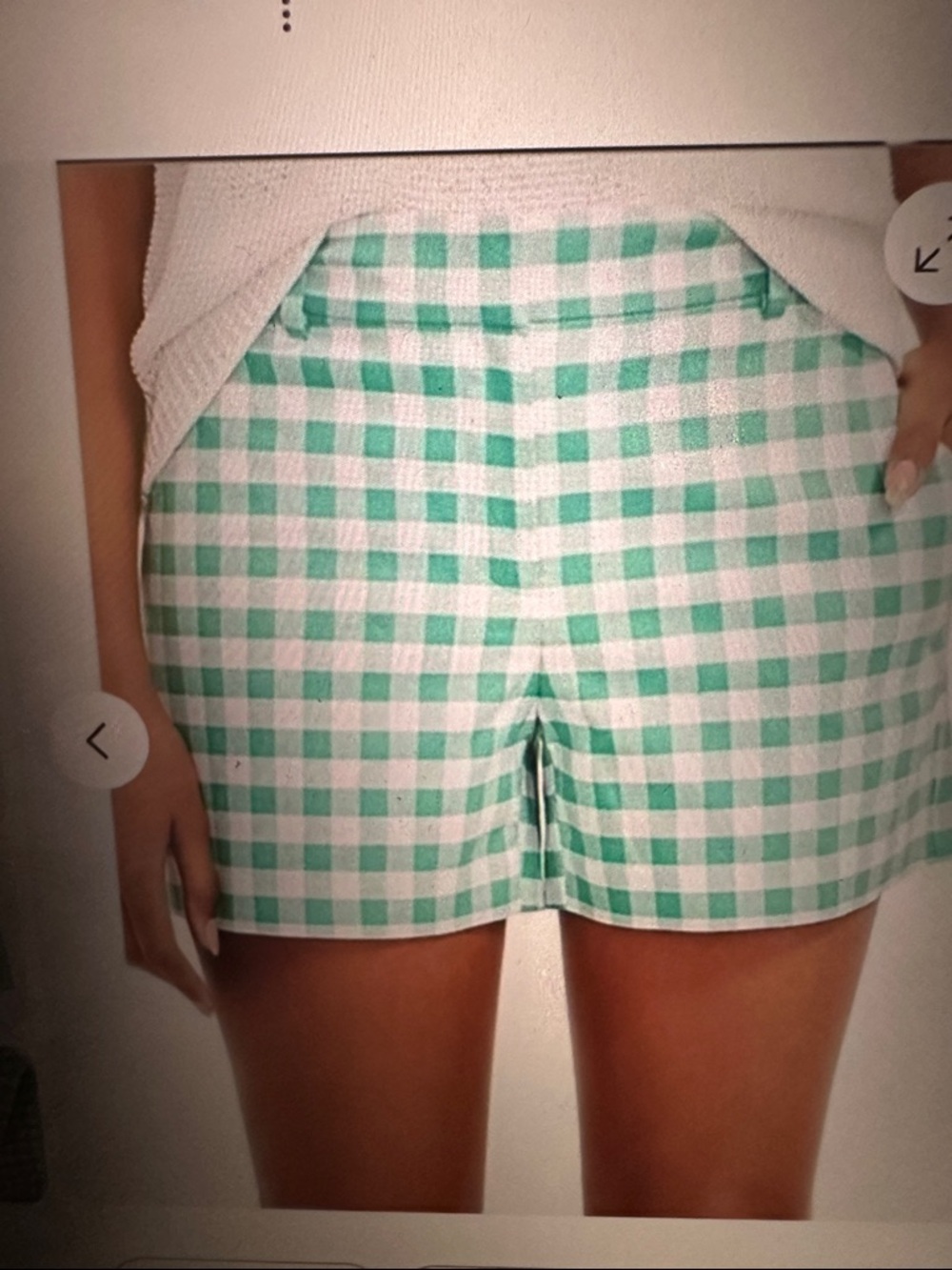 Loft Riviera Shorts in Green/White Gingham Check, size 14